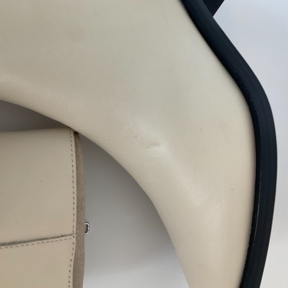 Madewell Darcy Leather Ankle Boots Cream Off-White Mod Zipper New Size 7 - Picture 5 of 9